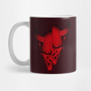 red japanese mask Mug